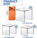 Aheroi Acrylic Risers, 6Pcs 2Set(3"*4"*5") Display Risers Display Stands, Small Square Risers Display Stands for Figures, Cupcake Tier Stand for Wedding Party, Food Statue Candy Acrylic Dessert Display Shelf