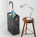 Mango Steam Monstera Umbrella Holder Stand for Home or Office Entryways (Black, Monstera)