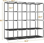 Portable Closet Wardrobe, 67-Inch Clothes Organizer with 4 Hanging Rods and 8 Shelves, Non-Woven Fabric Cover, Large Capacity Storage for Bedroom and Living Room, Black