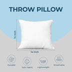 Utopia Bedding Throw Pillows (Set of 1, White) – 14 x 14 Inches Down Alternative Pillows for Bed, Sofa, and Couch - Fluffy Decorative Stuffer Pillow for Indoors & Outdoors
