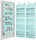 HOMELUX THEORY UPGRADED 6 Tiers Over The Door Organizer Hanging - 100D EXTRA THICK & 50lbs HUGE CAPACITY, 12 Side Mesh Pockets Over The Door Shoe Organizer, Hanging Closet Organizer (Baby Blue, 2pc)