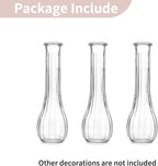 NUPTIO Glass Bud Vases Centerpiece: 3 Pcs Small Flower Vase for Wedding in Bulk - Cute Clear Ribbed Vase for Party Events Home Table Decor