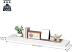 HOOBRO Floating Shelves for Wall, Wall Mounted Shelf Set of 2, 31.5" Hanging Shelf with Invisible Brackets, for Wall Decor Storage in Bathroom Bedroom Kitchen Living Room Office, White WT80BJP201
