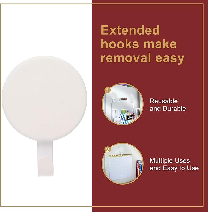 Haute Decor Attract Magnetic Wreath Hanger (White) - for 2 Metal Doors/Surfaces or 1 Single-Pane Glass Door or Window - Holds up to 10lbs.