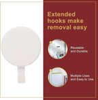 Haute Decor Attract Magnetic Wreath Hanger (White) - for 2 Metal Doors/Surfaces or 1 Single-Pane Glass Door or Window - Holds up to 10lbs.
