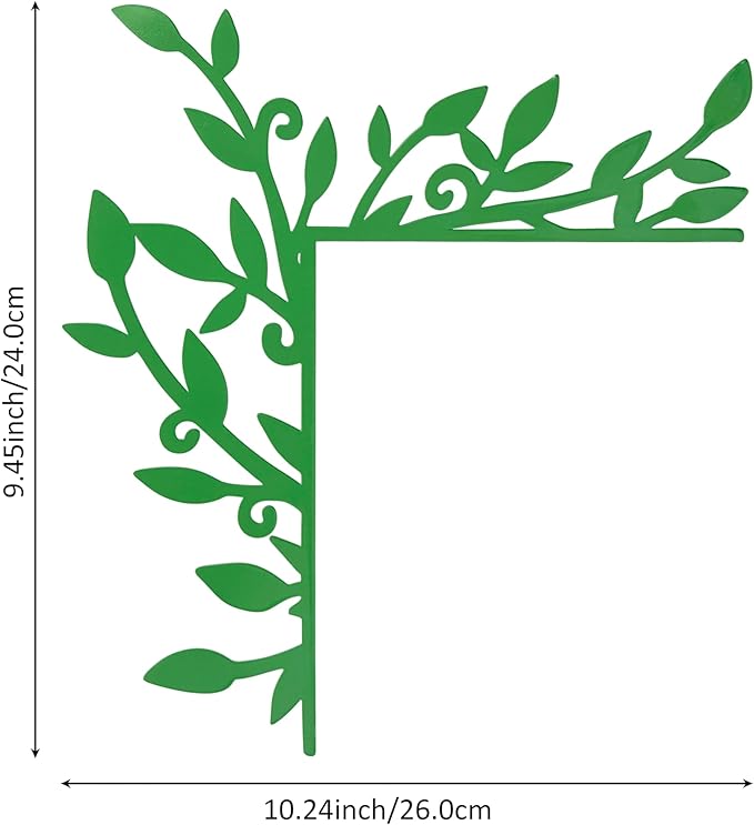 Floral Window and Door Corner Accent Leaf Corner Topper Decor Metal Hanging Decor for Door Corner(Green)