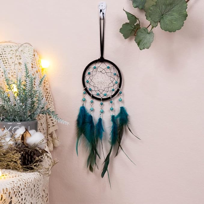 Small Dream Catcher for Car, Rearview Mirror Hanging Accessories Car Dream Catchers for Rear View Mirror Turquoise