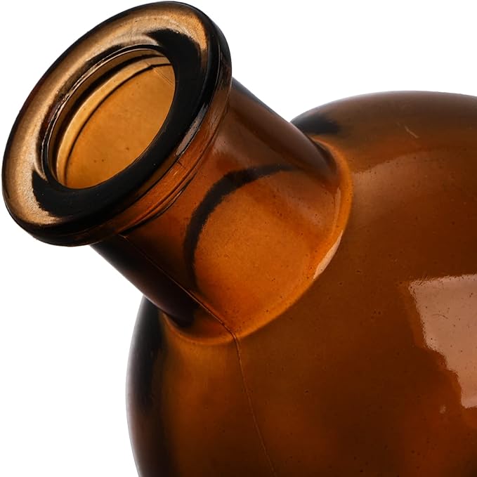 YOUEON 16 Pack Amber Glass Bud Vases, Small Bud Vases in Bulk, Glass Flower Vases for Centerpieces, Vintage Decorative Bottle Vases for Flowers, Home Decor, Wedding Reception, Office