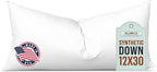 Pillowflex Synthetic Down Pillow Insert - 12x30 Down Alternative Pillow, Ultra Soft, Large Rectangle Body Sleeping Pillow, Lumbar, Long, Back - 1 Decorative Pillow Form