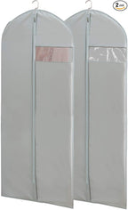 Dress Bags for Gowns Long, 65'' Long Dress Clear Garment Bag(Set of 2, 23.3'' X 65'')