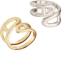 SYWDUDUCLT Scarf Ring for Women's Shawl, Silk Neckerchief, Tshirt, Gold/Sivler, S/M/L, 2 Pcs