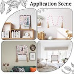 CREATCABIN 42 Inch Wood Bead Garland Decor Rustic Country Farmhouse Boho Home Pink White Wooden Beads Tassel Wall Hanging Ornaments for Coffee Table Wall Shelf Tray Vase Living Room Bedroom