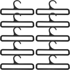 Milisten Scarf Hanger 10-Pack Plastic Organizer for Closet Belt Tie Holder Rack with Smooth No-Scratch Hooks Space-Saving Shawl Display Stand 6.69X3.14X0.09 Inches