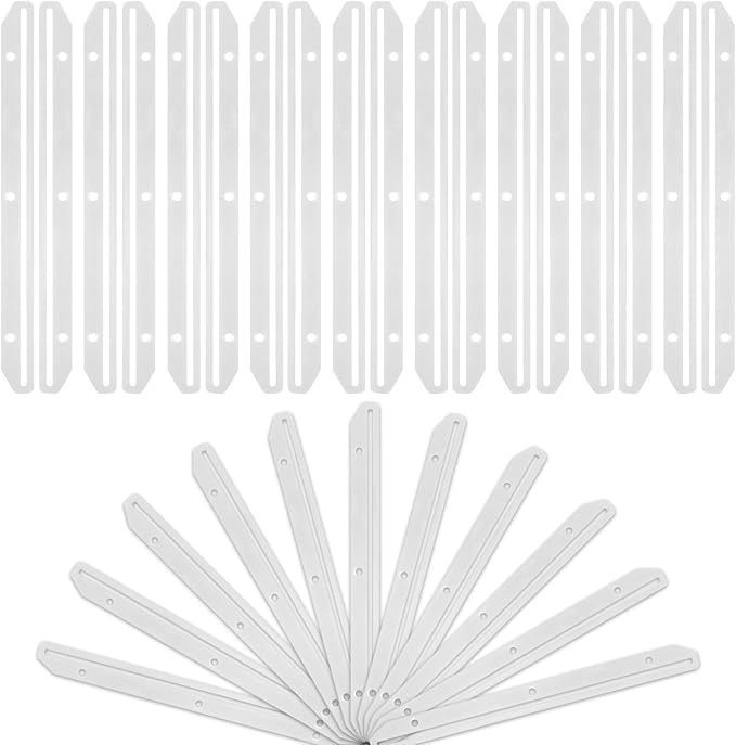 craftshou 100 Pcs 3 Hole Punched Magazine Holders for Binders 11.8In Plastic Magazine Organizer 3 Ring Binder Insert Strips Clear Magazine Collector for File Book Craft Paper