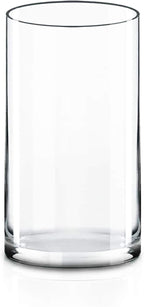 CYS EXCEL (H:12" D:6") Large Cylinder Clear Glass Vase for Wide Bouquet Flower Vase Centerpieces Display Hurricane Floating Candle Holder
