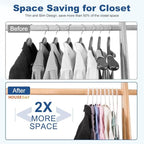 HOUSE DAY White Plastic Hangers 10 Pack, Plastic Clothes Hangers with Built-in Hooks, Durable and Strong Coat Hanger for Closet, Space Saving Clothing Hanger for Shirts, Coats, Skirt, Dress