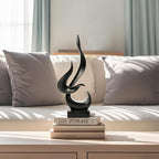 Gold Fire Flame Sculpture, Modern Abstract Resin Statue, Art Statue Home Decor for Living Room TV Stand Coffee Table Shelf Accents Decor.（Small）