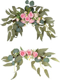 Artificial Peony Swag, Set of 2 Pink Flowers Swag Floral Swag Arrangements Decorative Wedding Arch Flowers for Wedding Arch Front Door Wall Decor