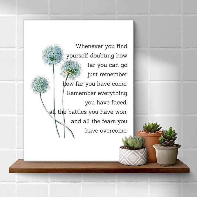 Motivational Quotes Wall Art Decor, Inspirational Graduation Decor Gift, Positive Canvas Posters Painting Artwork for Office Classroom Bedroom Home Decorations (8 X 10 Inches, Framed)