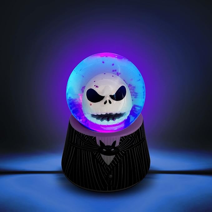 Disney The Nightmare Before Christmas Jack Skellington Adult 3-Inch Mini Light-Up Snow Globe with Glitter
