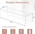 Acrylic Shelf Riser 15x5.1x4 pack of 2, Clear Acrylic Stand for Figure, Cosmetics, Bags, Shoes, Toys, Collectibles, 15x5.1x4 Inch