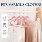 HOUSE DAY Lt Pink Velvet Hangers 20 Pack, Non Slip Clothes Felt Hanger Heavy Duty for Coat, Premium Slim Space Saving Suit Hangers for Closet Organizer, 360° Rotating Silver Hook
