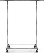 HOME IT Clothes Rack for Hanging Clothes - Heavy Duty Commercial Grade Chrome for Clothing, Garment Rack Adjustable, Collapsible, Expandable Clothing Rack, 200 LBS Capacity