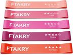 Resistance Bands for Working Out, Exercise Bands with 5 Resistance Levels, Natural Latex Resistance Bands Designed for Home Fitness, Strength Training and Flexibility Exercises