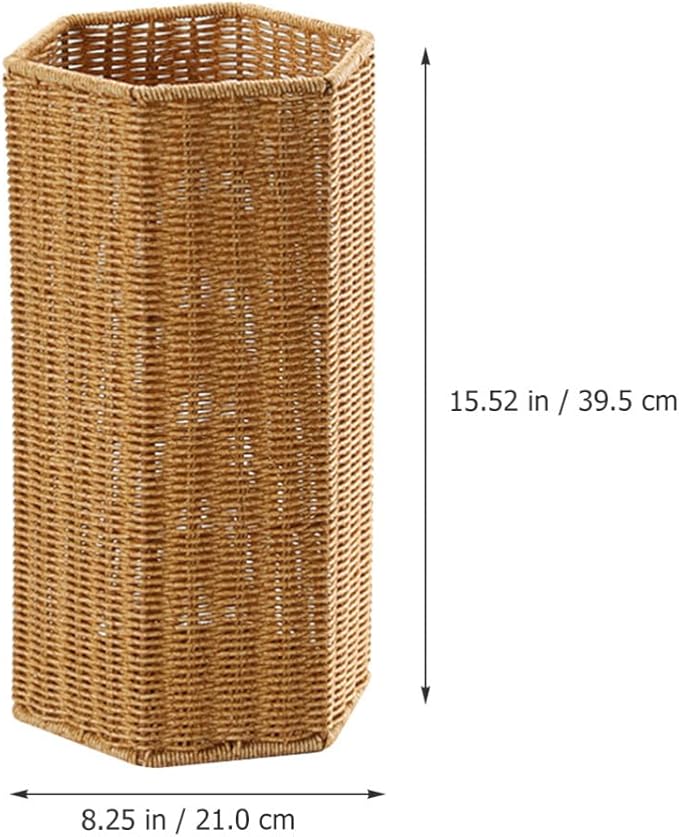 Mobestech Artificial Rattan Umbrella Holder for Indoor Use Large Capacity Plastic Umbrella Storage Stand for Entryway Versatile Design for Home and Office Also Great for Yoga Mat Storage