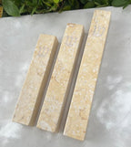 A&S Mezuzot Quartz Mezuzah Case with Engraved Shin Design Easy Peel and Stick Judaica Door Mezuza (Beige Stone, 5 Inches)