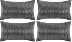 Fancy Homi 4 Packs Decorative Throw Pillow Covers for Living Room Couch Bed, Modern Farmhouse Boho Home Décor Accent Cushion Case, 24" x 12", Dark Gray