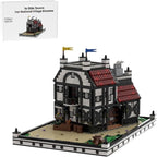 Medieval Village House Building Blocks Set, MOC-210215 Medieval Village Hotel Modular Model, Detailed Interior Furnishings, 2720PCS Collectible Model for Adults