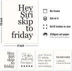 DSHFG Funny Motivational Office Wall Art Decor Prints Set of 4, Black Motivational Wall Decor Trendy Retro Posters for Office Home Decor, 8x10 Unframed