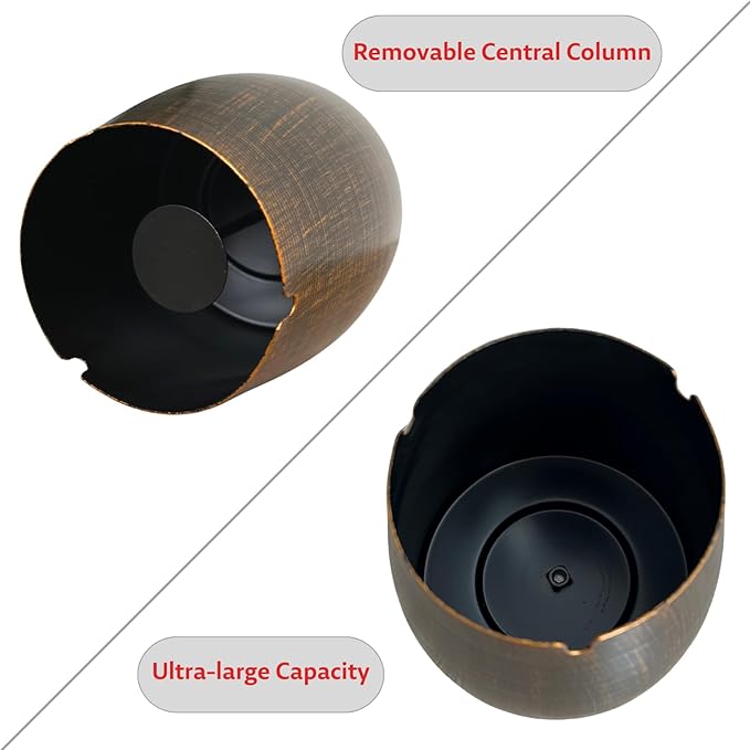 Ash Tray, Large Outdoor Ashtray with Lid, Ashtray for Outside Patio, Stainless Steel Windproof Smokeless Ash Tray for Balcony, Ashtrays for Smokers, Home Office Decoration