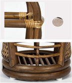 GUOYANHOME Rattan Umbrella Stand, Holding Walking Sticks - Indoor - Handmade Water Hyacinth，Wood Color，28X63CM