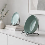 Artliving (4 Pack Black Display Stand Easel Iron Bowl Stands for Display Large Deep Bowls, Platters and Deep Dishes