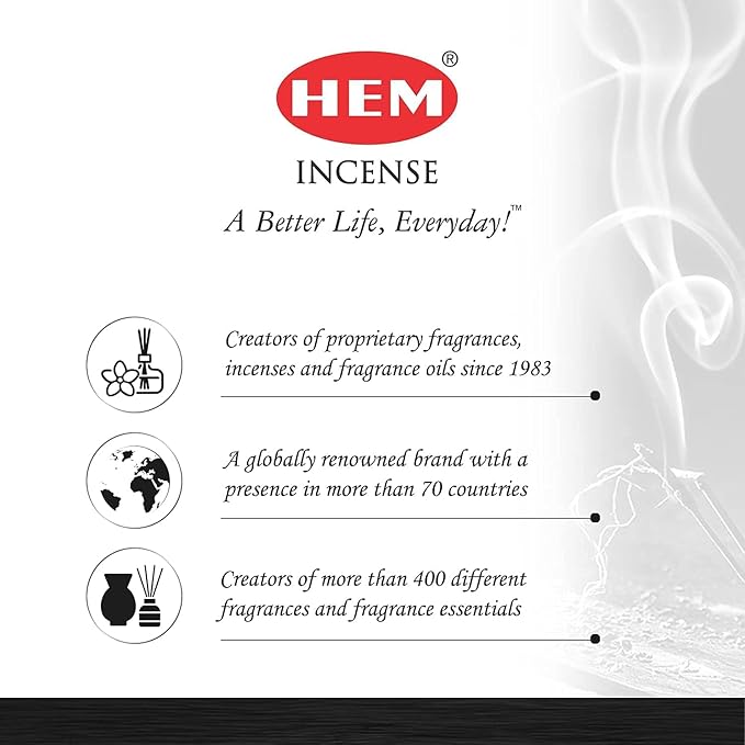 HEM Midnight Bloom Natural Masala Relaxing Incense Sticks - 12 Packets (15g Each)