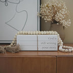 Decorative Books for Home Decor, Wooden Faux Book for Decoration, Farmhouse Stacked Display Books (God is still writing your story)