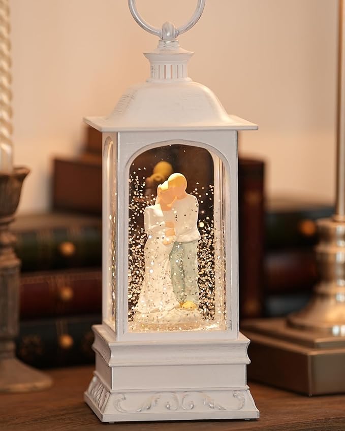 Pregnant Mom Snow Globe Decorations Gift Christmas Snow Globe, 6H Timer, Battery & USB Operated Christmas Lantern, New Mothers Gifts for Expectant Dad and Mom