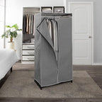 Simplify, Organizer, for Clothes and Accessories, Heavy Duty, Hanging Rod, Easy to Assemble in Grey 36" Wide Portable Closet (4062-GREY)