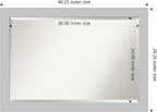 Amanti Art White Wall Mirror 28x40 Shiplap White Rectangle Bathroom Mirror for Wall Decor Living Room, Large Cottage Wood Frame, Hangs Horizonally and Vertically, Bathroom Decor, Beveled Edge