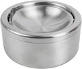 Windproof Ashtray with Lid - Heavy Duty Stainless Steel Ash Tray for Weed and Cigarettes, Smokeless Indoor Outdoor Table Top Cigarette Butt Disposal for Patio Home Office