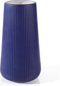 Navy Blue Ceramic Vase, GUKJOB Small Cute Flower Vase for Pampas Grass, Home, Living Room, Dining Table, Farmhouse, Office Decor, Bedroom, Table, and Kitchen Shelf (Navy Blue)