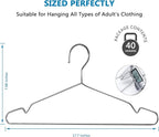 Fayleeko Heavy Duty Stainless Steel Coat Hangers - 40 Pack of 17.7 Inch Ultra Thin, Space Saving Clothes Hangers (Silver)