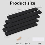 Vuzvuv 8 pcs Bulletin Board Bar Strips No Adhesive Backing with Glue Points ，Self Adhesive Cork Board for Wall，Felt Pin Board for School，Office Decor(Black)