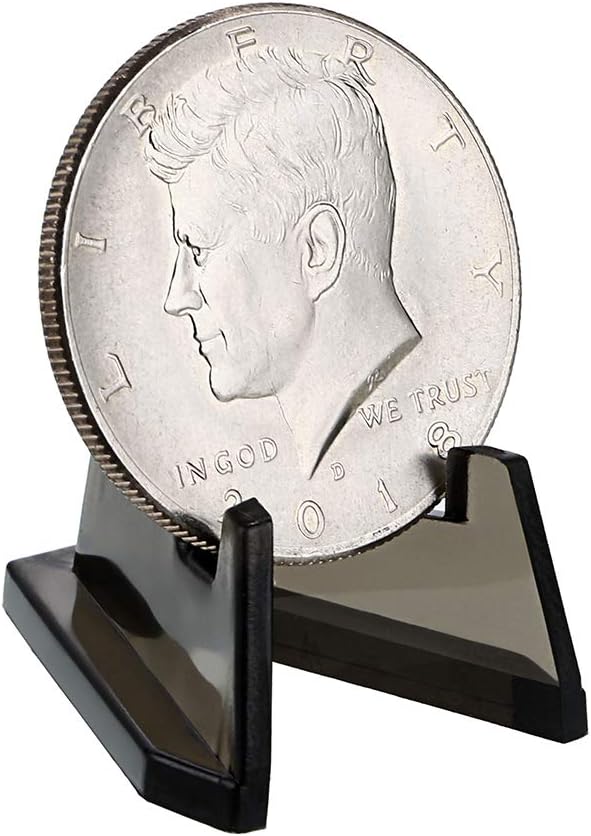 Hipiwe 20 Packs Mini Acrylic Easel Stands Black Coin Display Easel Holder for Displaying Air-Tite Coins Pocket Watches Capsules Challenge Medals Casino Chips