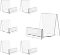 Boloyo Acrylic Display Stand with Sign Plate, 6PC Clear Display Easel Purse Display Riser Holder, Acrylic Purse Display Holder for Displaying Wallet, Purse, Handbag, Cosmetic, Jewelry, Glasses (Large, 6PC)