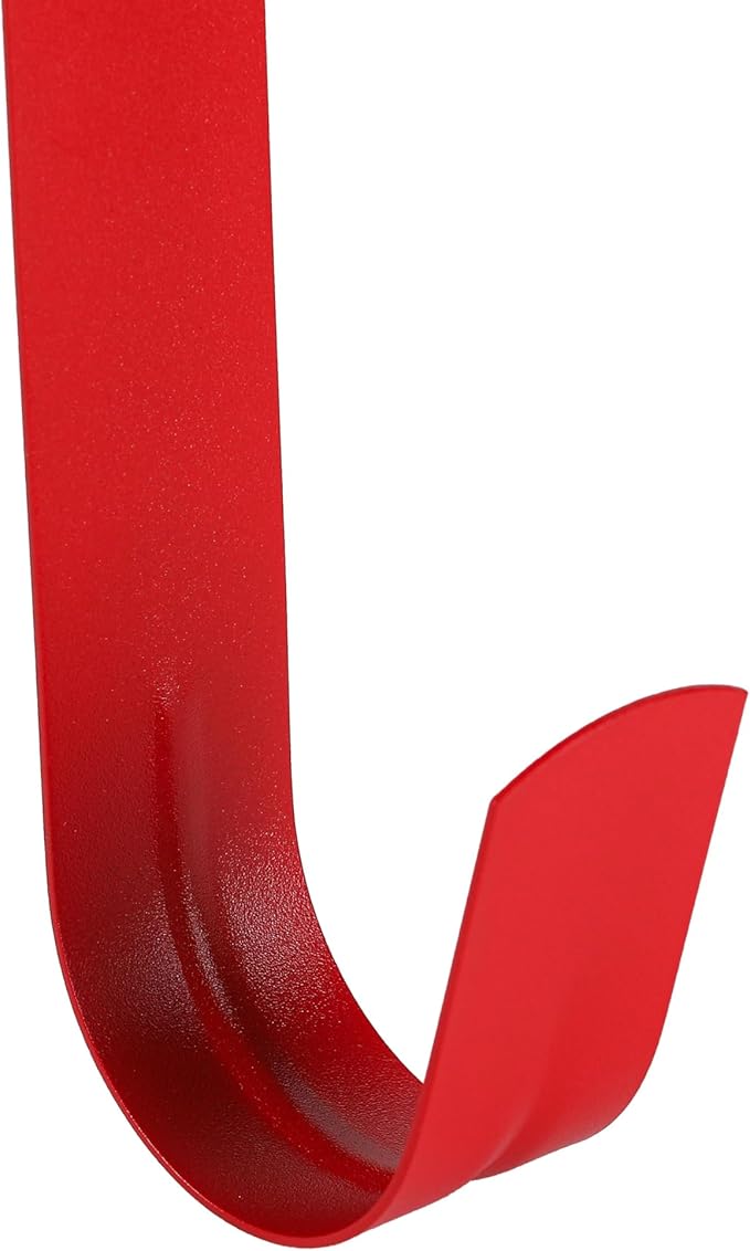 Sattiyrch 12" Wreath Hanger for Front Door,Steel Over The Door Hanger Hook,Wreath Door Hanger (Red,1)