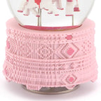 Pixel-Design Carousel Snow Globe Music Box, Compact Decorative Gift for Collectors and Home Accents, Subtle Pink Edition, Plays Toyland Melody
