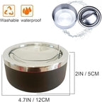 hanlongyu Outdoor Ashtray with Lid, Flip Top Stainless Steel Ash Tray, Metal Windproof Cigarette Ashtrays for Indoor or Outdoor Use, Desktop Smoking Ashtray Office Patio Home Decor
